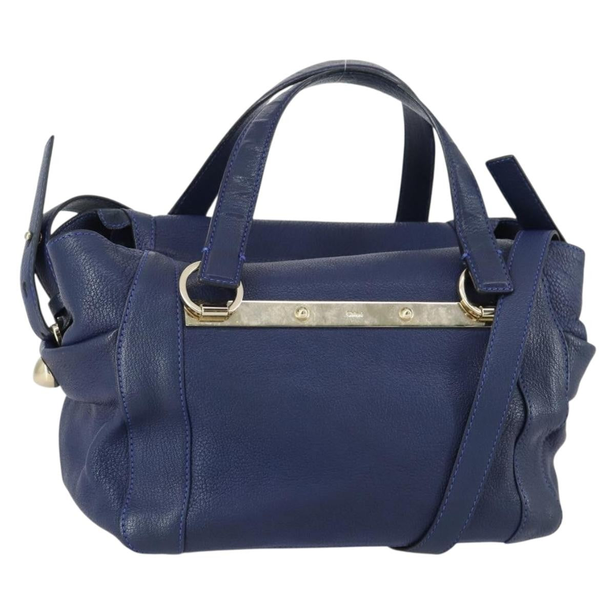 Chloe Bridget Convertible Satchel Leather, NAVY, LEATHER, Handbag