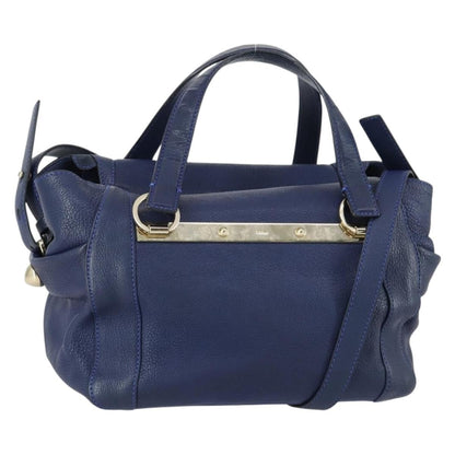Chloe Bridget Convertible Satchel Leather, NAVY, LEATHER, Handbag