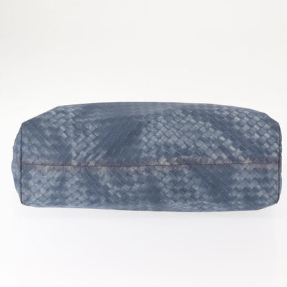 Bottega Veneta Intrecciolusion Tote Printed Nylon, BLUE, NYLON, Tote bag