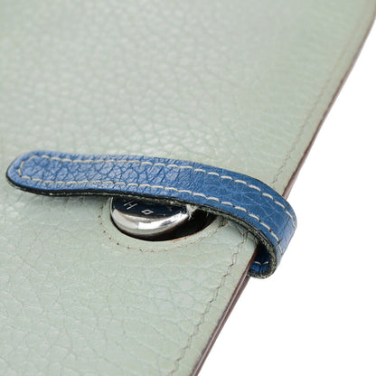 Hermes Bicolor Dogon Duo Combined Wallet Leather, BLUE, LEATHER, Wallets