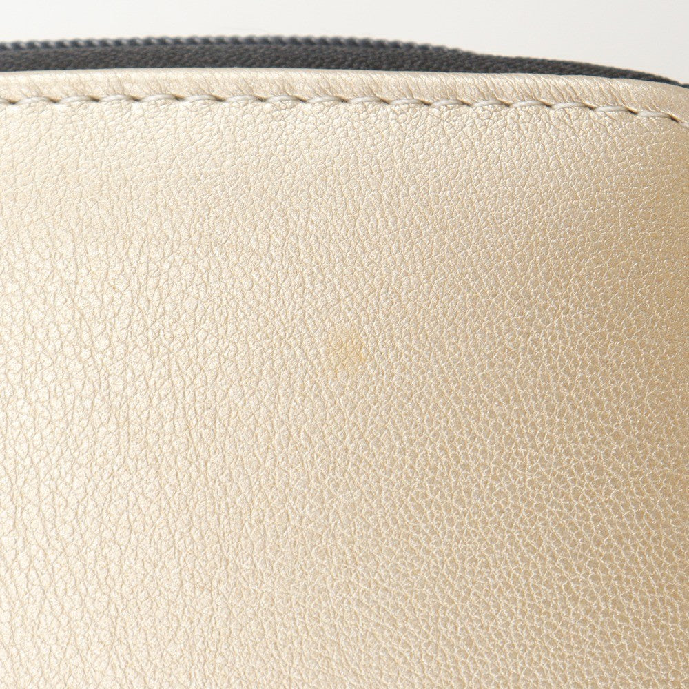 Chanel Sabri Mage Pouch Leather, GOLD, LEATHER, Clutche & pouche