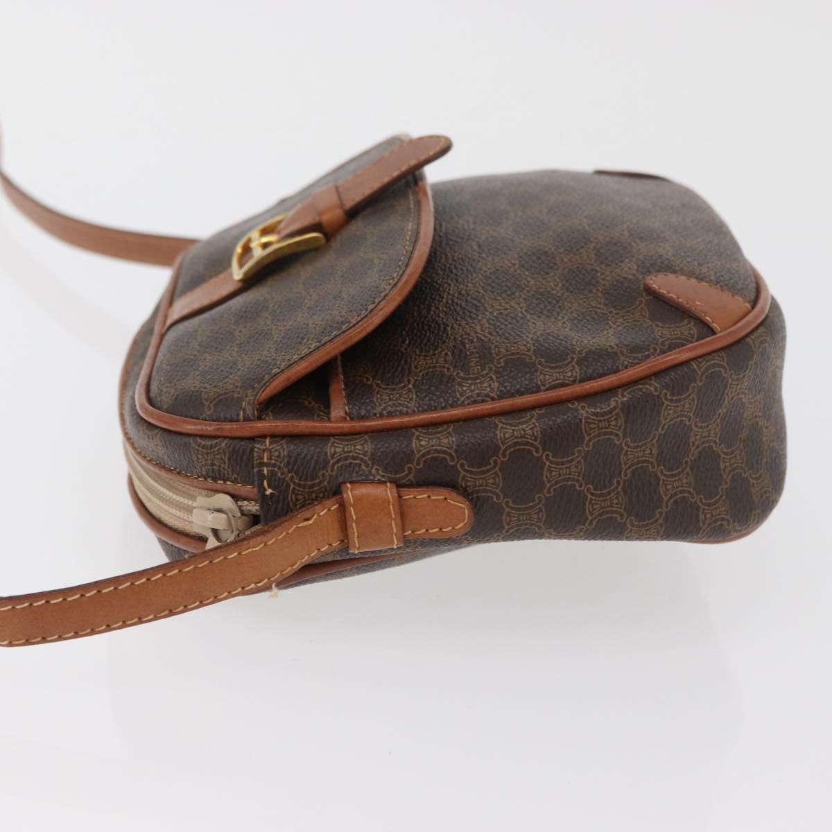 Celine Vintage Macadam Shoulder Bag Canvas, Brown, PVC, Shoulder Bag