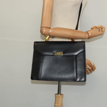 Bally Vintage Handbag Leather, BLACK, LEATHER, Handbag