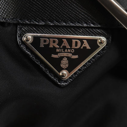 Prada Vintage Front Pocket Shoulder Bag Nylon, BLACK, NYLON, Shoulder bag