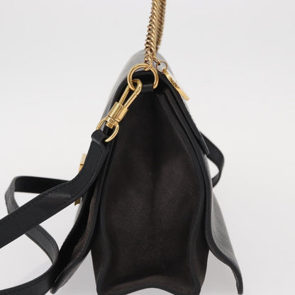 Givenchy GV3 Flap Bag Leather, BLACK, LEATHER, Shoulder bag