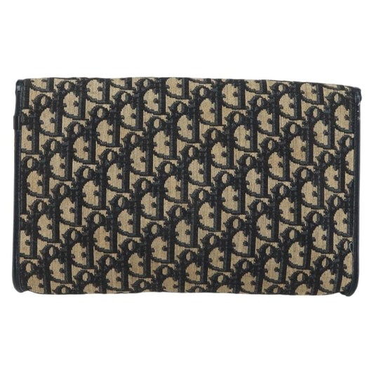 Christian Dior Vintage CD Chain Flap Shoulder Bag Diorissimo Canvas, NAVY, CANVAS, Shoulder bag