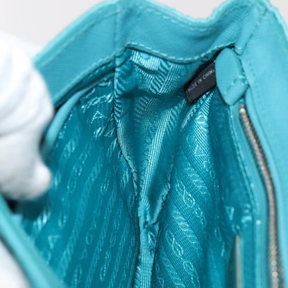 Prada Pushlock Chain Flap Bag Quilted Tessuto, Turquoise, Nylon, Shoulder Bag
