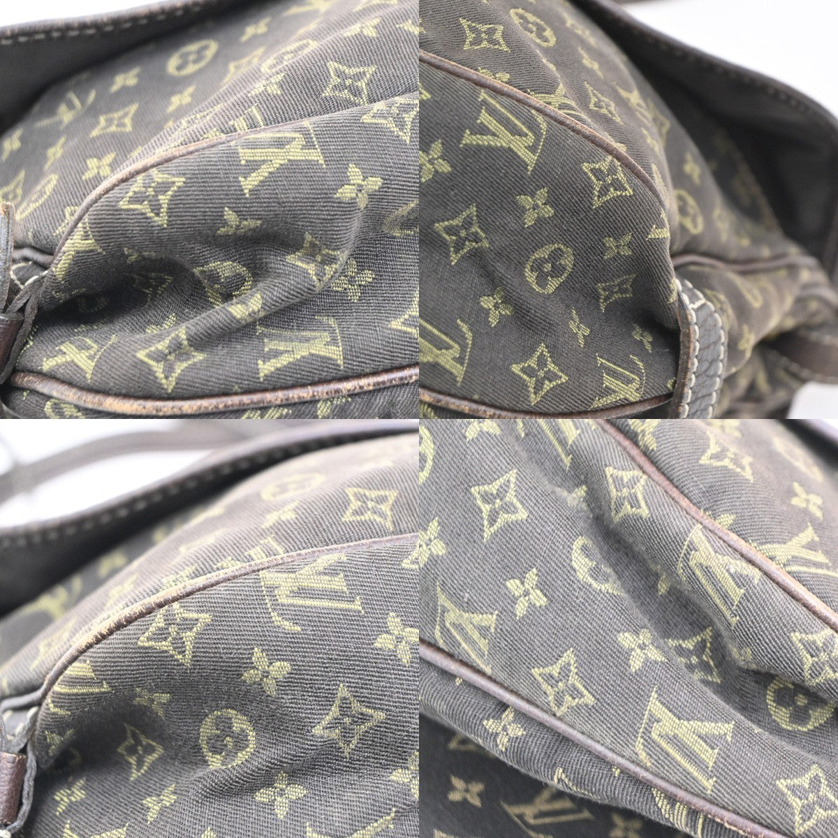 Louis Vuitton Saumur Handbag Mini Lin, BROWN, CANVAS, Shoulder bag