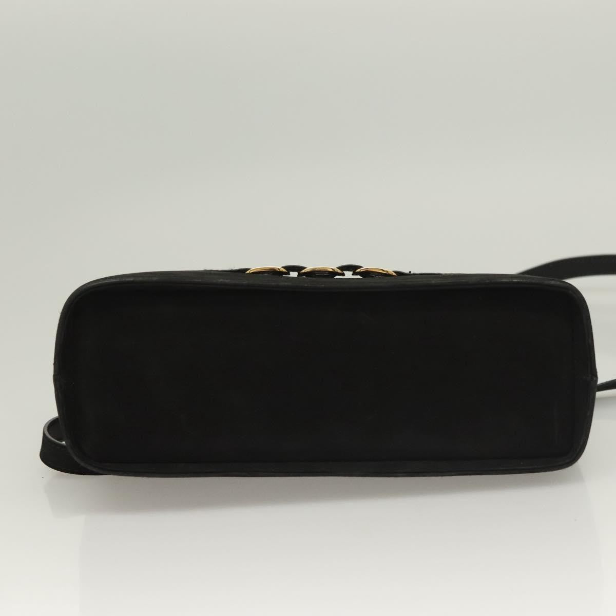 Salvatore Ferragamo Vala Shoulder Bag Suede, BLACK, SUEDE, Shoulder bag