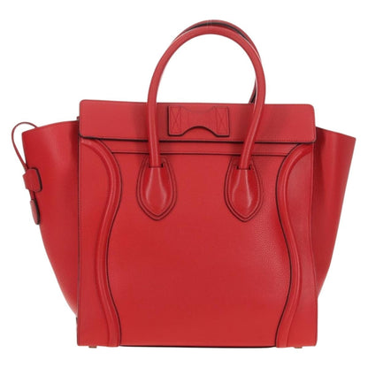 Celine Luggage Bag Grainy Leather, Red, Leather, Handbag