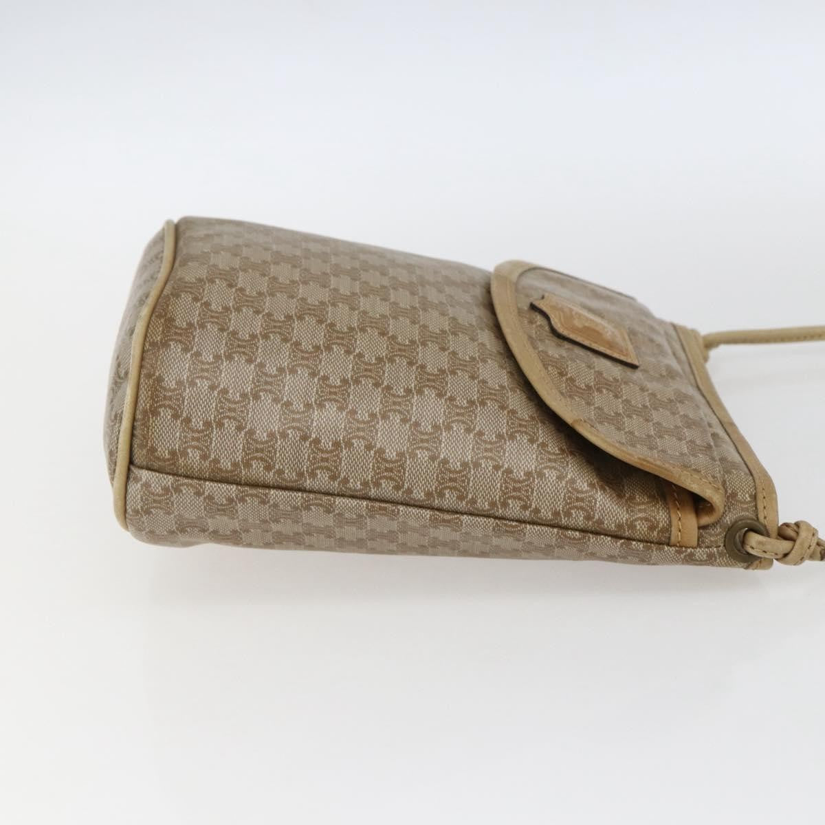 Celine Vintage Macadam Shoulder Bag Canvas, BEIGE, CANVAS, Shoulder bag