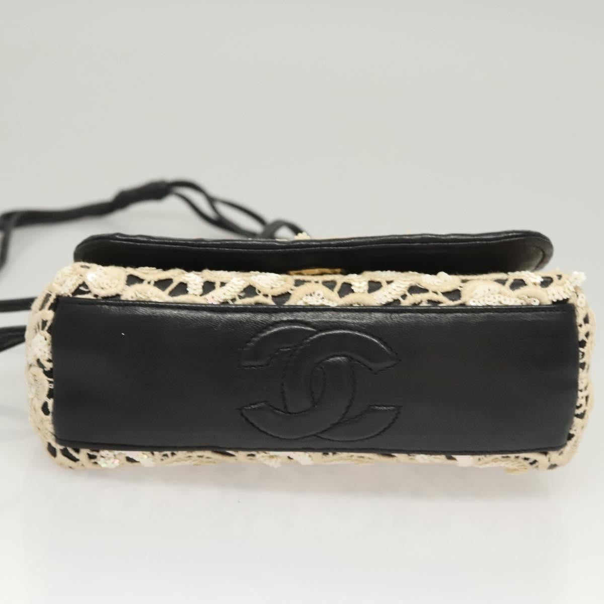 Chanel Floral CC Flap Bag Leather, WHITE, LEATHER, Shoulder bag
