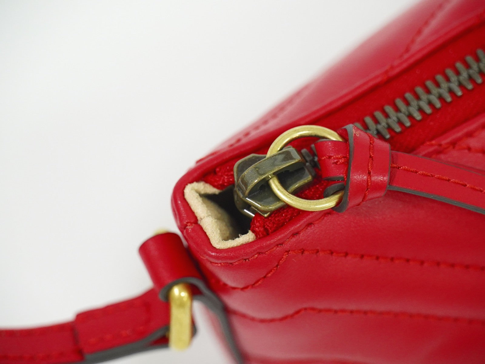 Gucci GG Marmont Shoulder Bag Leather, RED, LEATHER, Shoulder bag