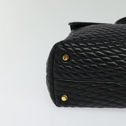 Bally Vintage Handbag Quilted Leather, BLACK, LEATHER, Handbag