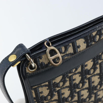 Christian Dior Vintage Trotter Shoulder Bag Canvas, NAVY, CANVAS, Shoulder bag