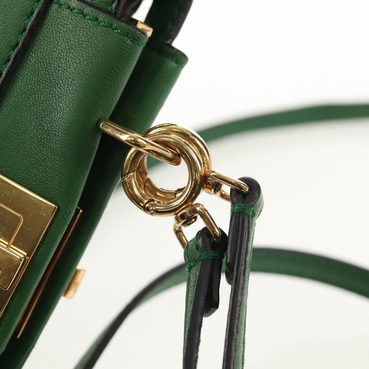 Fendi Peekaboo Bag Leather, GREEN, LEATHER, Handbag