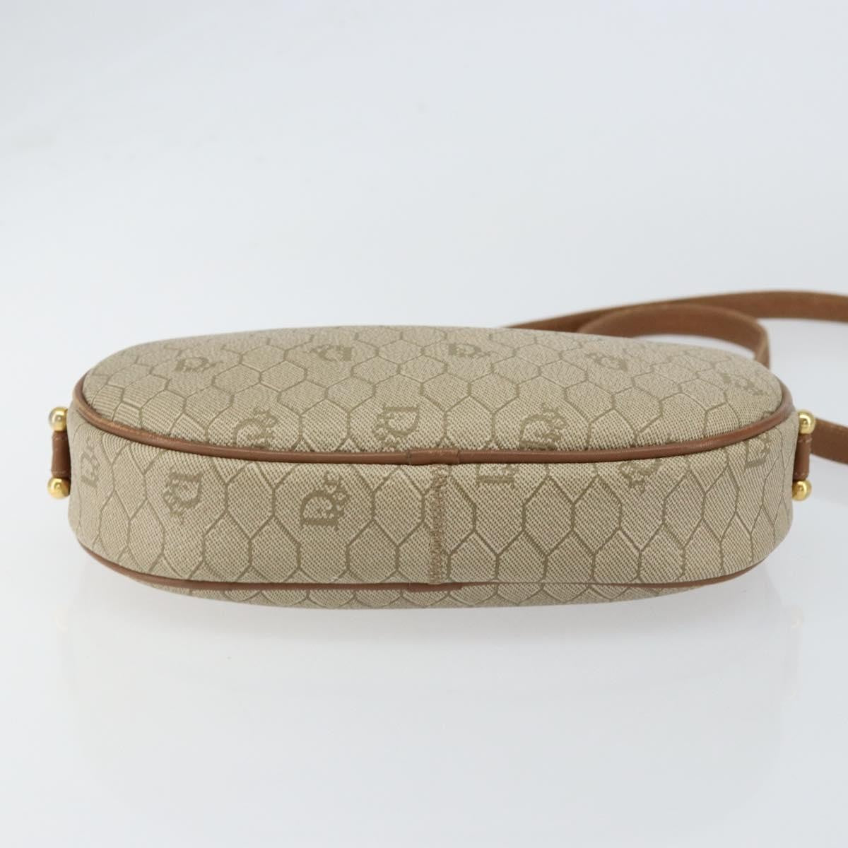 Christian Dior Vintage Honeycomb Shoulder Bag Canvas, BEIGE, CANVAS, Shoulder bag