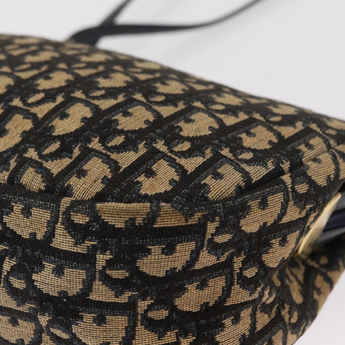 Christian Dior Vintage Trotter Shoulder Bag Canvas, NAVY, CANVAS, Shoulder bag