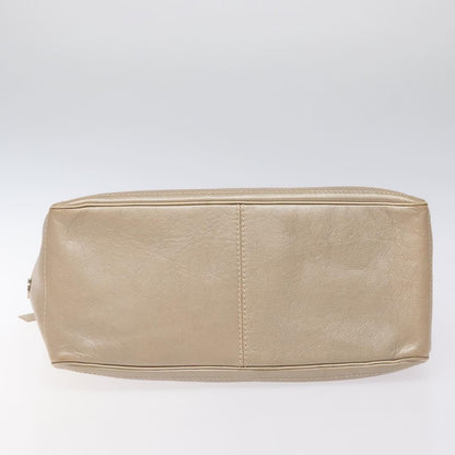 Celine Boogie Satchel Leather, GOLD, LEATHER, Handbag
