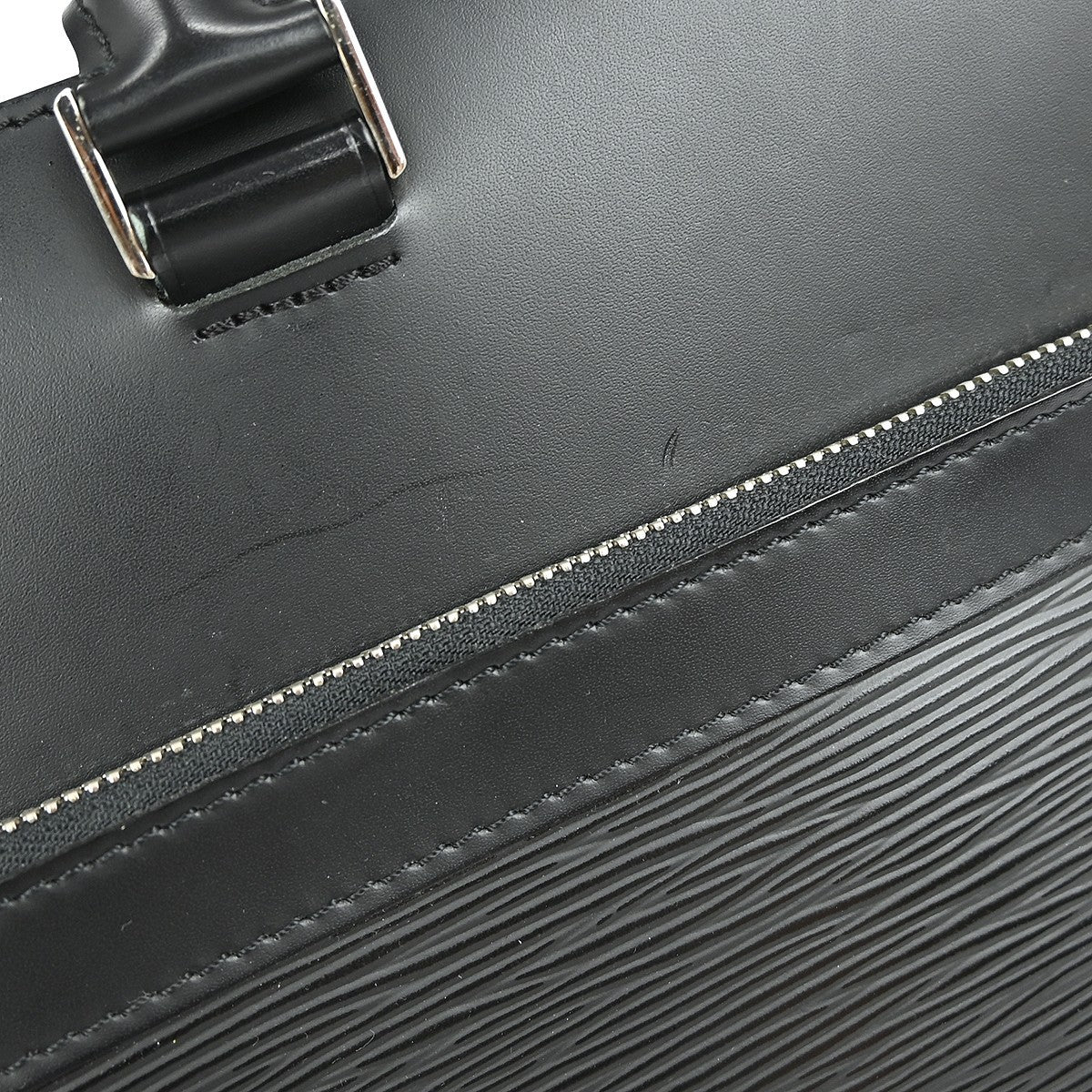 Louis Vuitton Bassano Briefcase Epi Leather, BLACK, LEATHER, Handbag