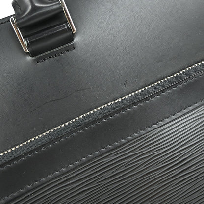 Louis Vuitton Bassano Briefcase Epi Leather, BLACK, LEATHER, Handbag