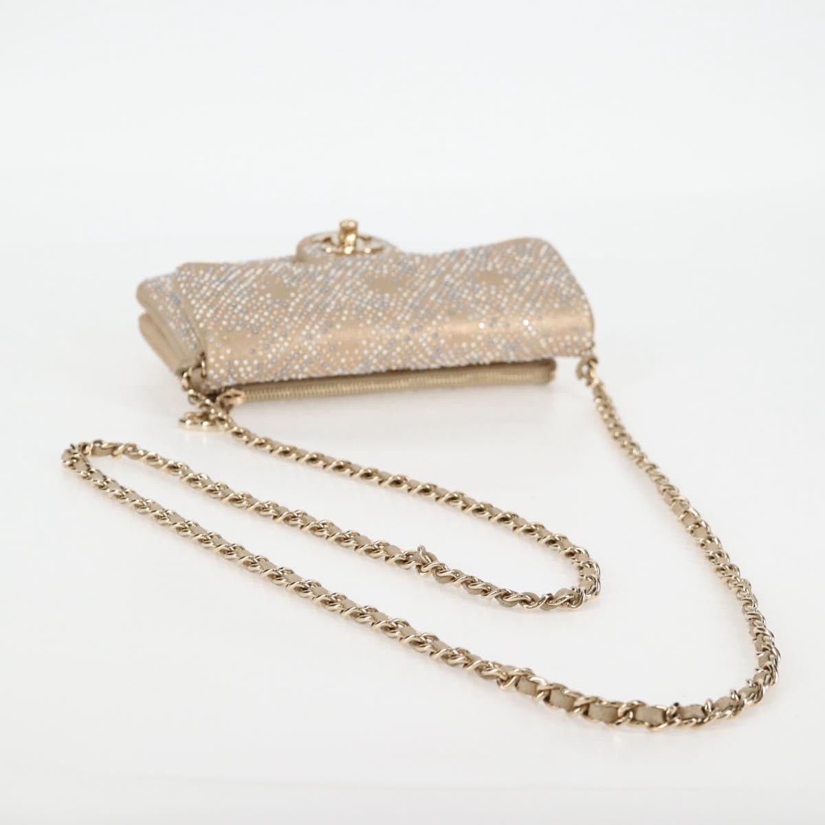 Chanel Mineral Nights Shoulder Bag Strass Embellished Leather, GOLD, LEATHER, Shoulder bag