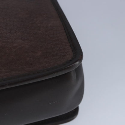 Salvatore Ferragamo Gancini Pouch Leather, BROWN, LEATHER, Clutche & pouche