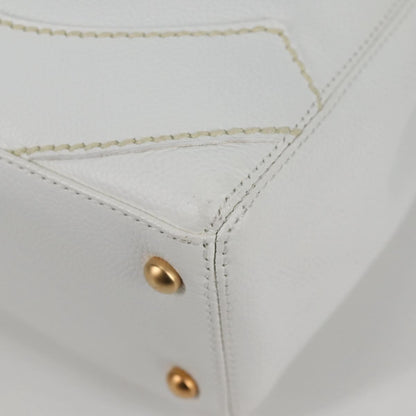 Chanel CC Stitch Tote Caviar, WHITE, LEATHER, Handbag