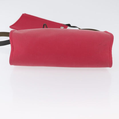 Hermes Herbag Zip Leather and Toile, PINK, CANVAS, Shoulder bag