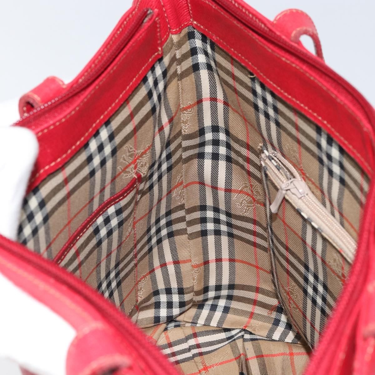 Burberry Vintage tote bag Leather, RED, LEATHER, Tote bag