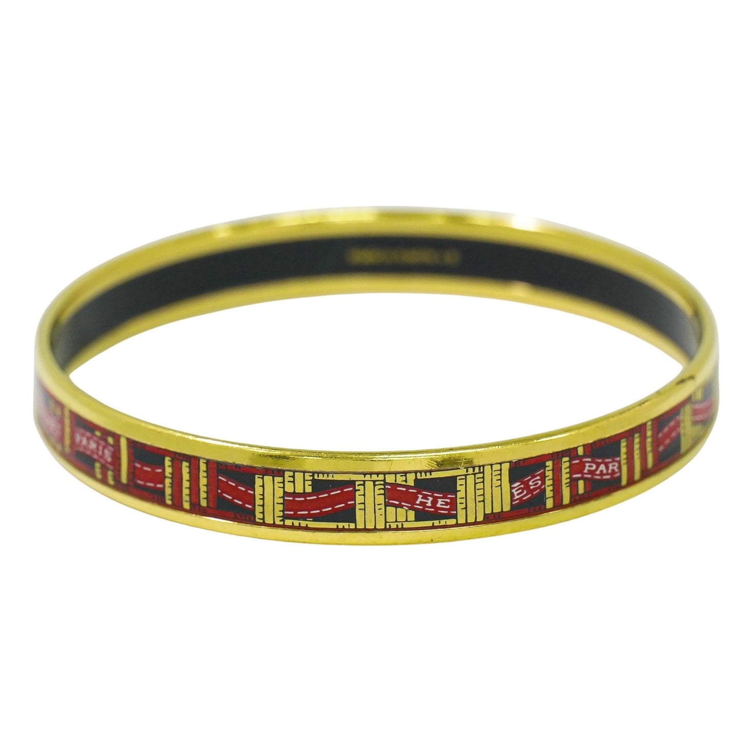 Hermes Enamel Bracelet Metal and enamel, GOLD, GOLD_PLATED, Bracelet