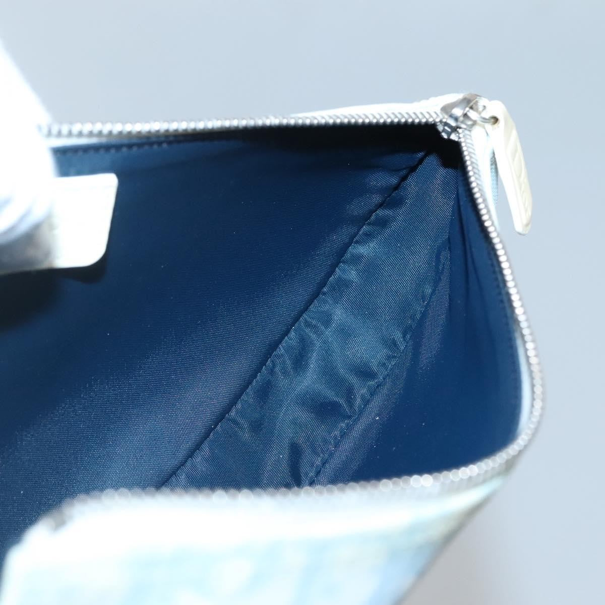 Christian Dior Vintage Saddle Bag Diorissimo Canvas, BLUE, CANVAS, Crossbody bag