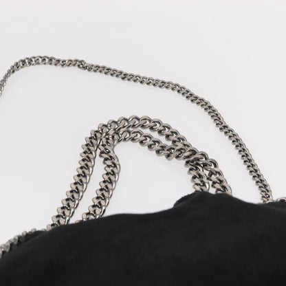 Stella McCartney Falabella Fold Over Crossbody Bag Shaggy Deer, BLACK, POLYESTER, Shoulder bag