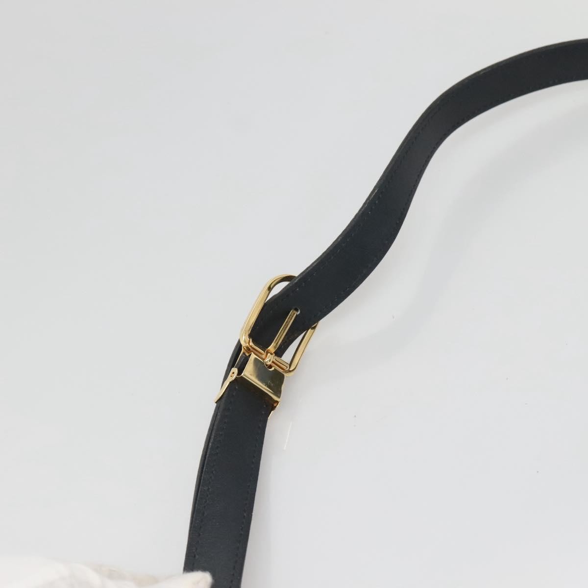 Christian Dior Vintage Flap Crossbody Bag Leather, NAVY, LEATHER, Shoulder bag
