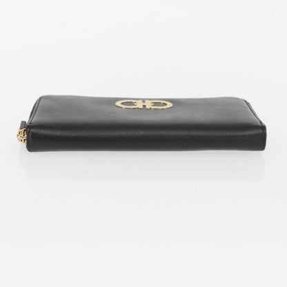 Salvatore Ferragamo Gancini Bifold Wallet Quilted Leather, BLACK, LEATHER, Wallets