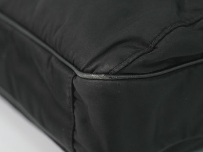 Prada Double Pocket Zip Messenger Tessuto, BLACK, NYLON, Shoulder bag