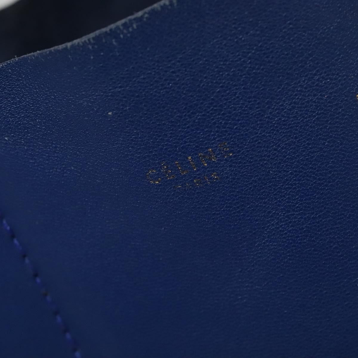 Celine Vertical Cabas Tote Leather, BLUE, LEATHER, Tote bag