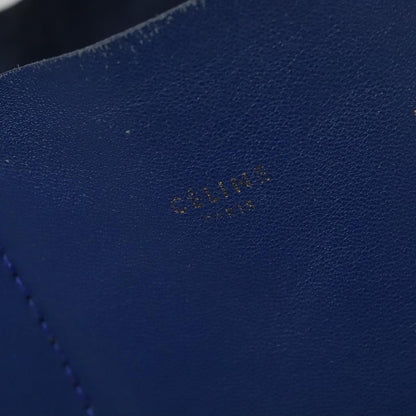 Celine Vertical Cabas Tote Leather, BLUE, LEATHER, Tote bag