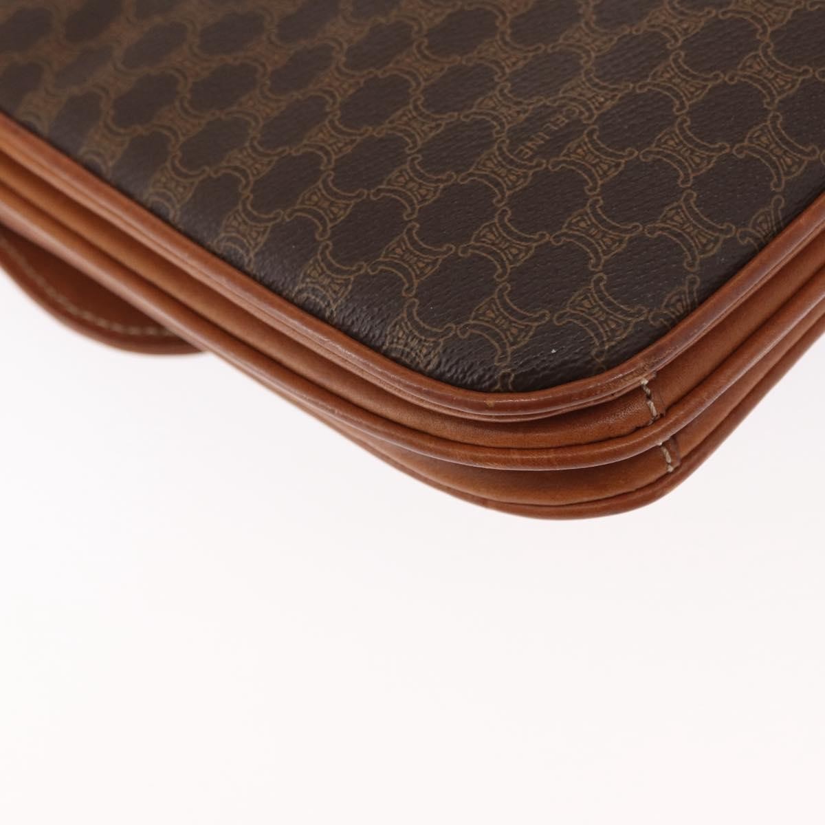 Celine Vintage Macadam Shoulder Bag Canvas, BROWN, CANVAS, Shoulder bag