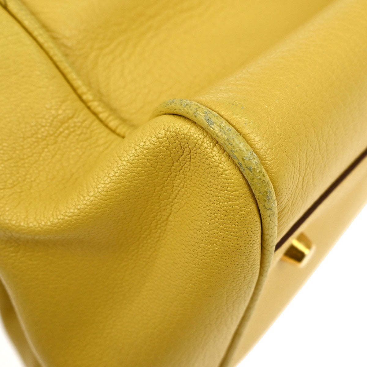 Prada Vintage Bauletto Bag Leather, YELLOW, LEATHER, Handbag