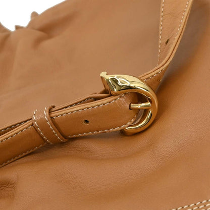 Loewe Anagram Shoulder Bag Leather, BROWN, LEATHER, Shoulder bag
