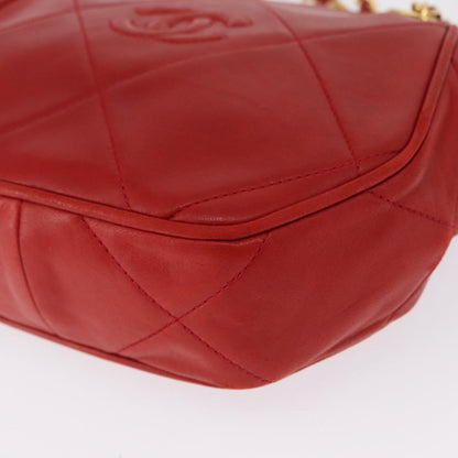 Chanel Vintage Diamond CC Tassel Shoulder Bag Quilted Leather, RED, LEATHER, Shoulder bag