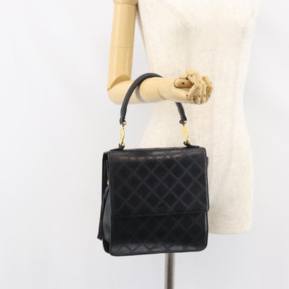 Versace Vintage Handbag Leather, BLACK, LEATHER, Handbag