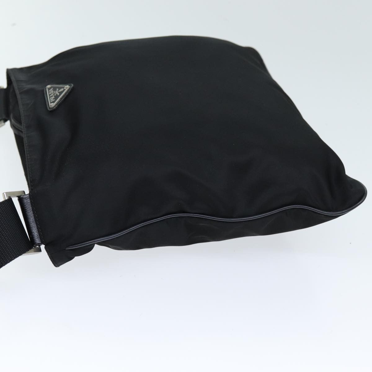 Prada Flat Messenger Bag Tessuto, BLACK, NYLON, Shoulder bag