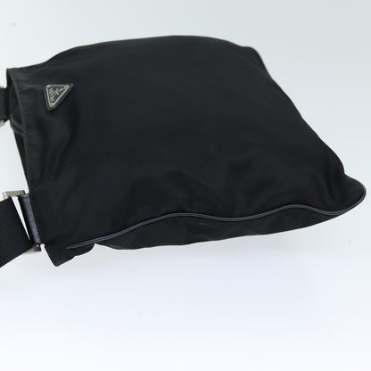 Prada Flat Messenger Bag Tessuto, BLACK, NYLON, Shoulder bag