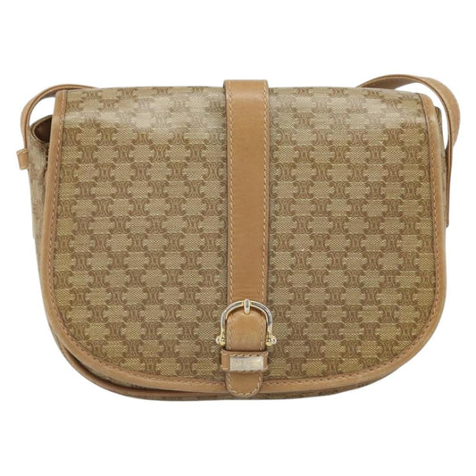 Celine Vintage Macadam Shoulder Bag Canvas, BEIGE, CANVAS, Shoulder bag