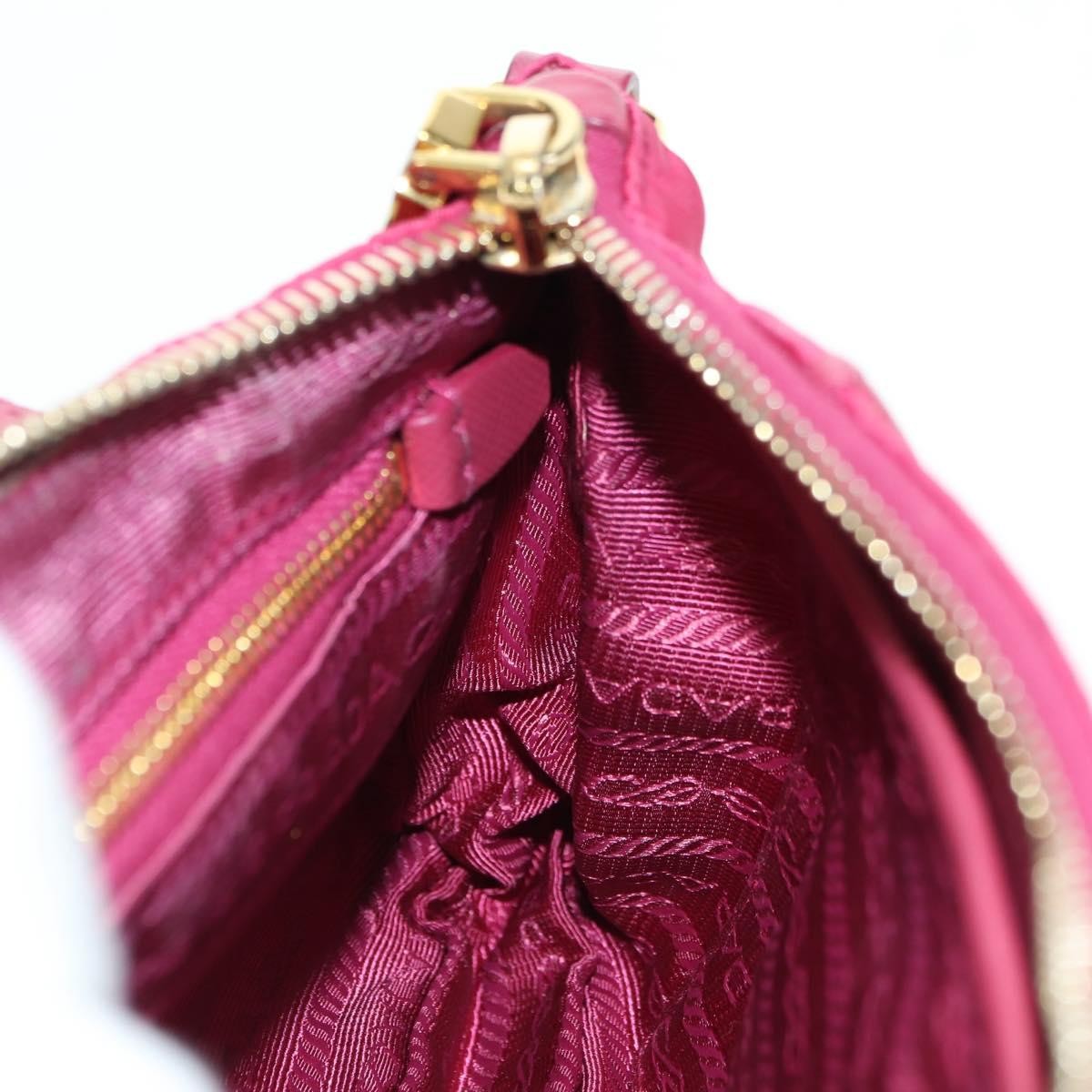 Prada Chain Crossbody Bag Tessuto and Saffiano Leather, Pink, Nylon, Shoulder Bag