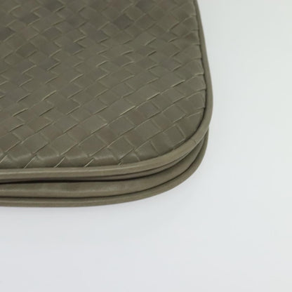 Bottega Veneta Vintage Flap Shoulder Bag Intrecciato leather, GRAY, LEATHER, Shoulder bag