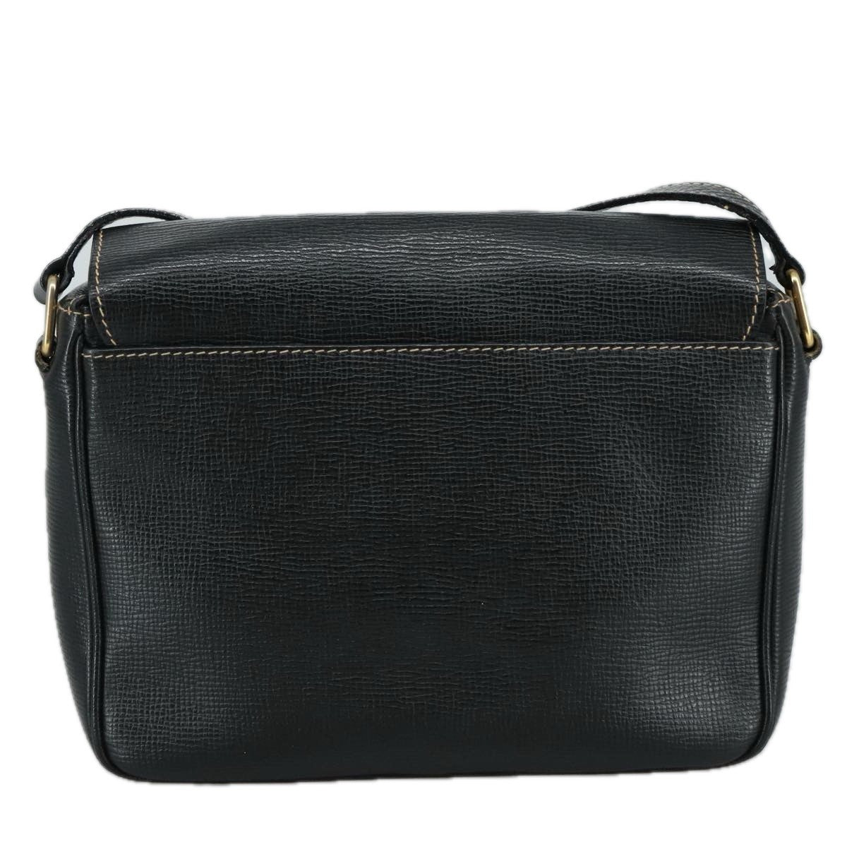 Celine Circle logo Leather, BLACK, LEATHER, Shoulder bag