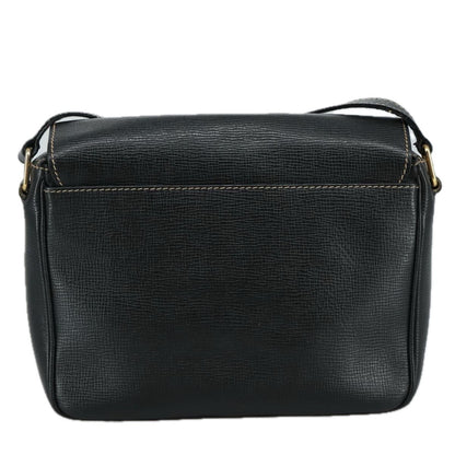 Celine Circle logo Leather, BLACK, LEATHER, Shoulder bag